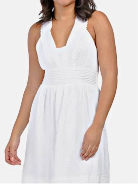 Magaschoni Lulu White Cotton Maxi Dress Women's Sz 6 - Picture 4 of 9